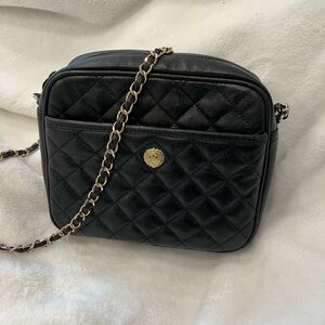 Black leather crossbody bag